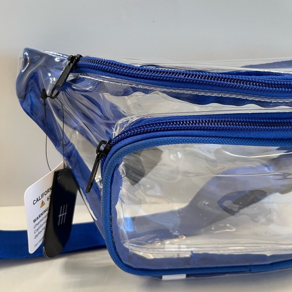 Clear/ Transparent Belt Bag/ Waist Bag- Blue Accents - Picture 11 of 12